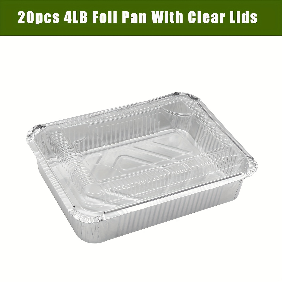 20Pcs 8 X 8 Heavy Duty Square Disposable Aluminum Tin Foil Pans with Lids  Food Storage Tray Extra-Sturdy Containers for Cooking, Baking, Meal Prep,  Takeout