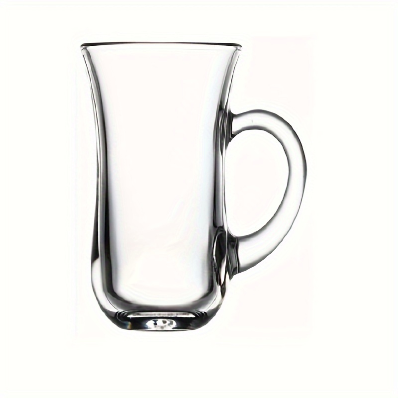 E-shop Teetassen & Kaffeetassen aus Kristallglas mit Henkel – Dicker Boden, geeignet für Heißgetränke, spülmaschinenfeste Glasbecher, elegantes