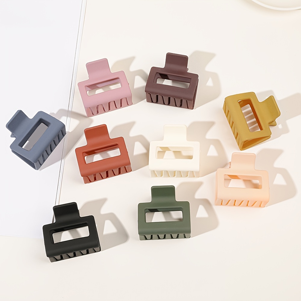 Matte Rectangle Small Hair Claw Clips