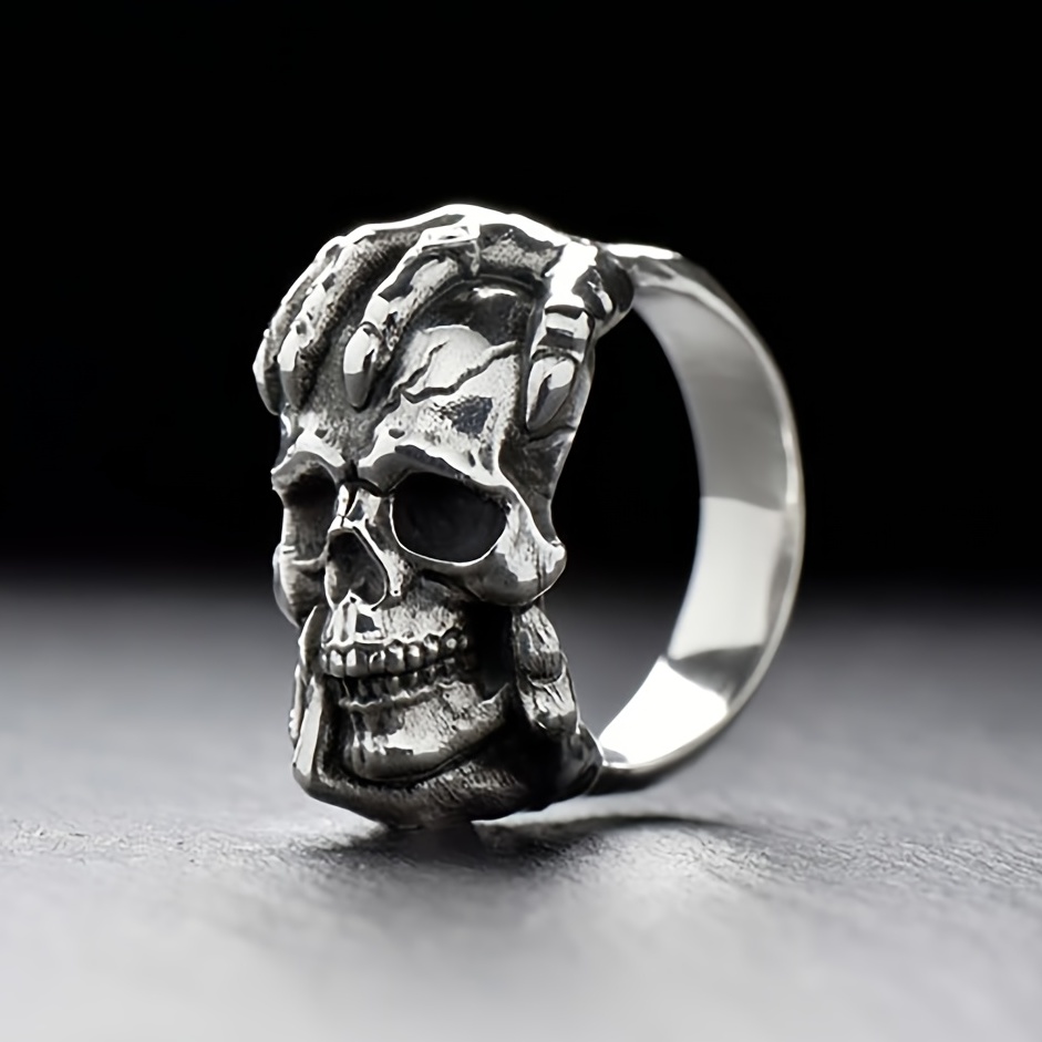 Men's Vintage Skull Charm Ring