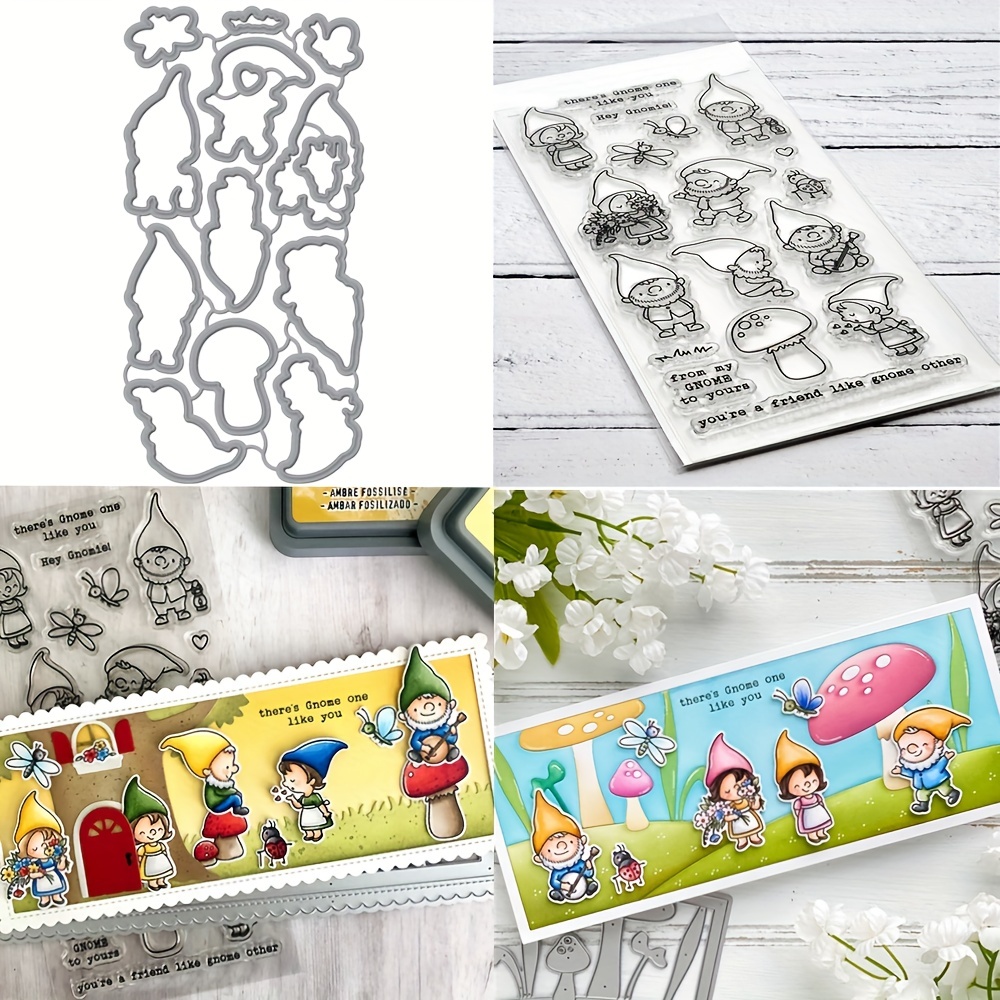 Gnomi Timbro E Set Taglio Decorazione Te Scrapbooking Carta - Temu Italy