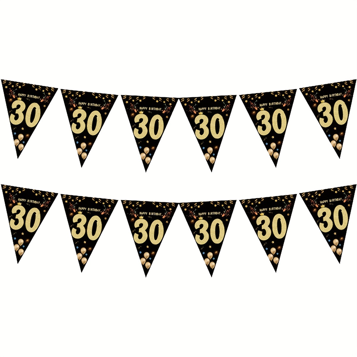 Black And Gold Party Decorations Triangle Pennant - Temu