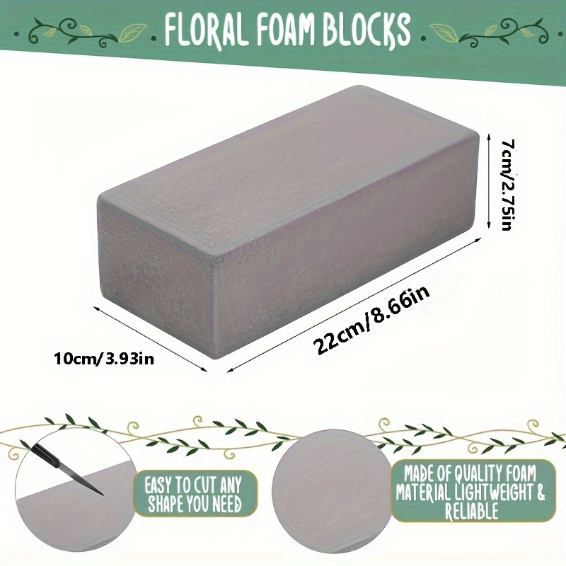 2pcs Floral Foam Bulk 8.66 X 3.93 X 2.75 Inch (about 22 X 10 X 7