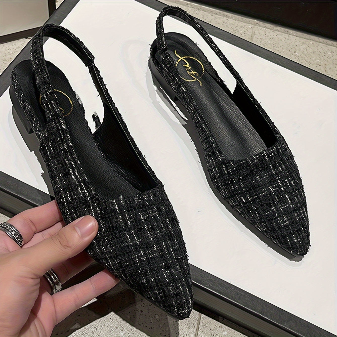 Factory Direct of High-End Vintage Style Women'S Shoes, Wizard of Oz Inspired Open-Toe for Spring And Summer, Featuring French Romantic Pointed Design And Ultra-Comfortable Low-Heeled Backless Flats.