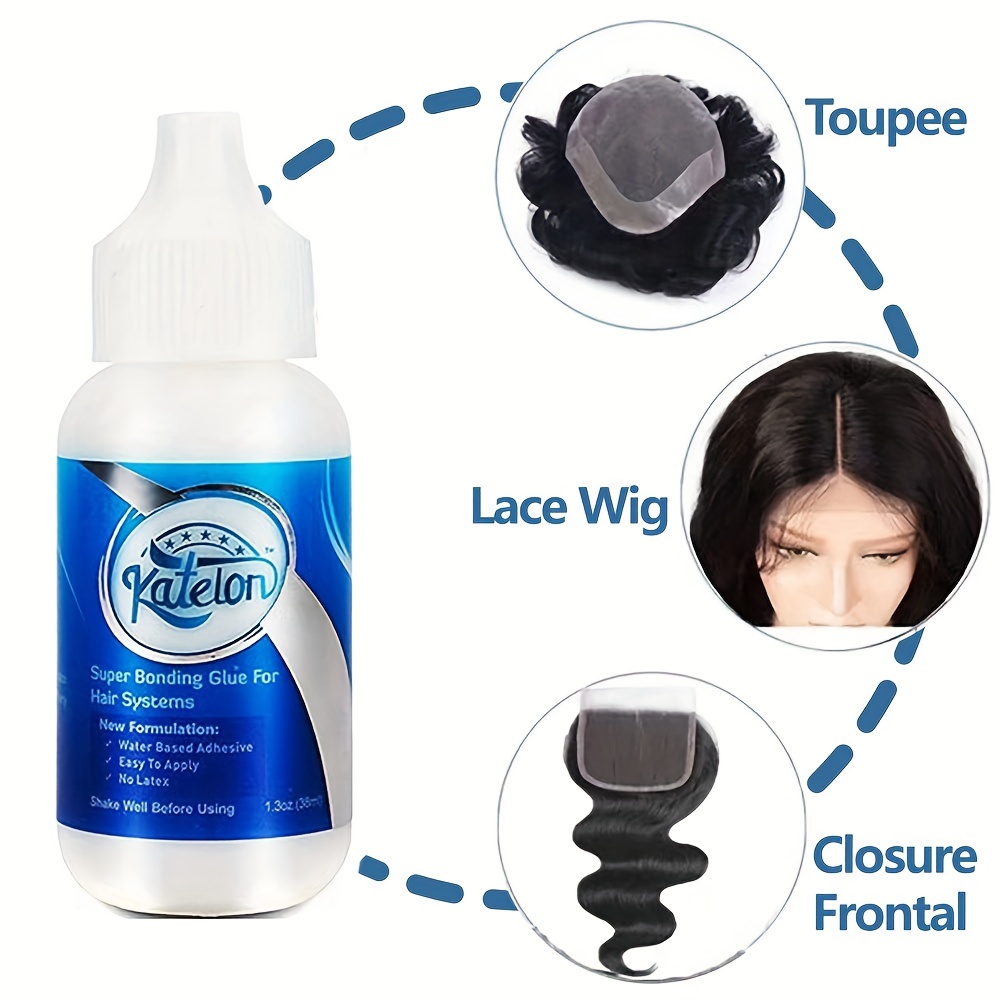 Wig Install Kit Wig Glue 1.34OZ, Waterproof Lace Front Wig Glue For Wigs  With Tools And Hair Wax Stick (Wig Glue/Wig Glue Remover/Hair Wax Stick/Edge