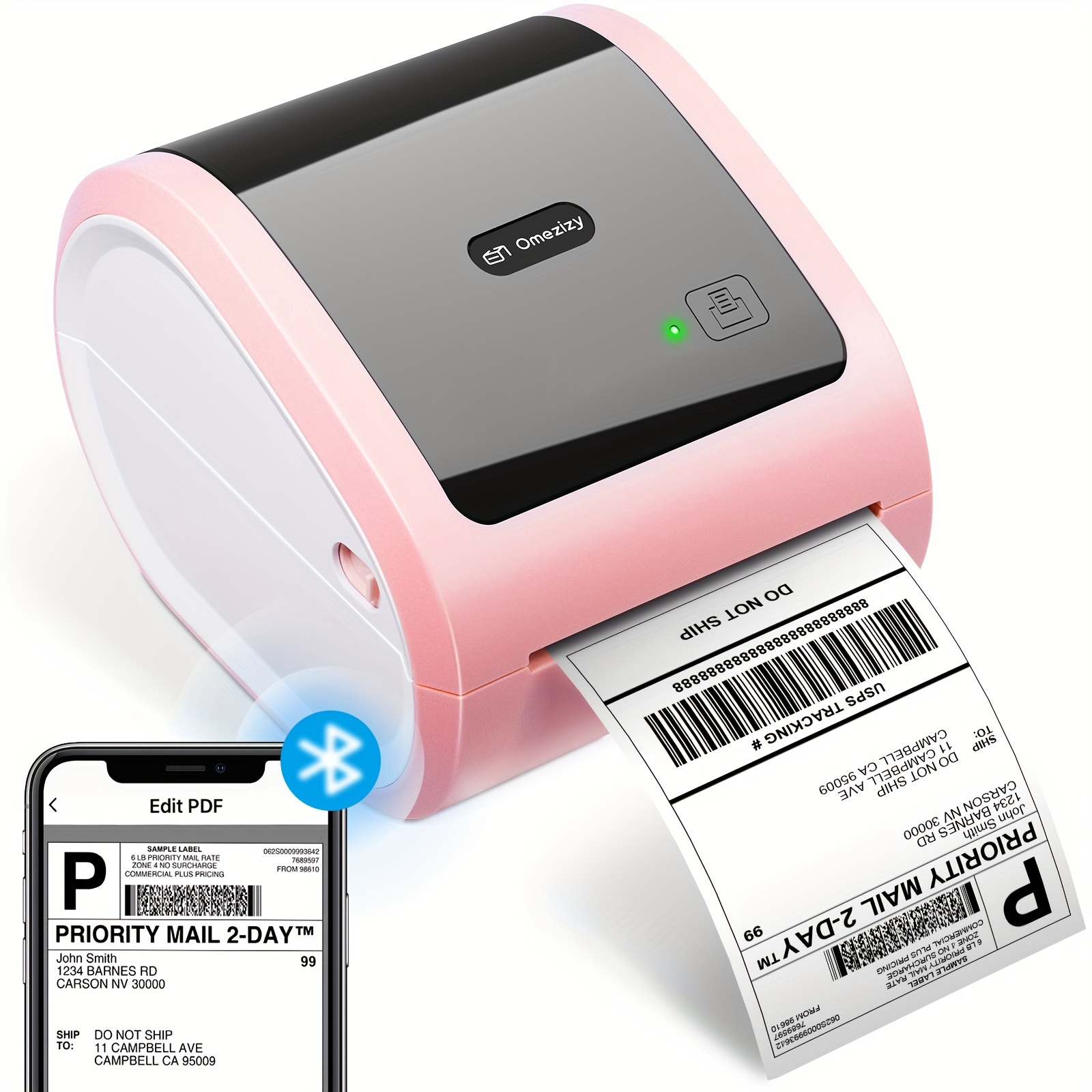 Mini imprimante d'étiquettes thermiques portables, étiqueteuse autocollante,  sans encre, étiqueteuse d'impression, autocollant de bande