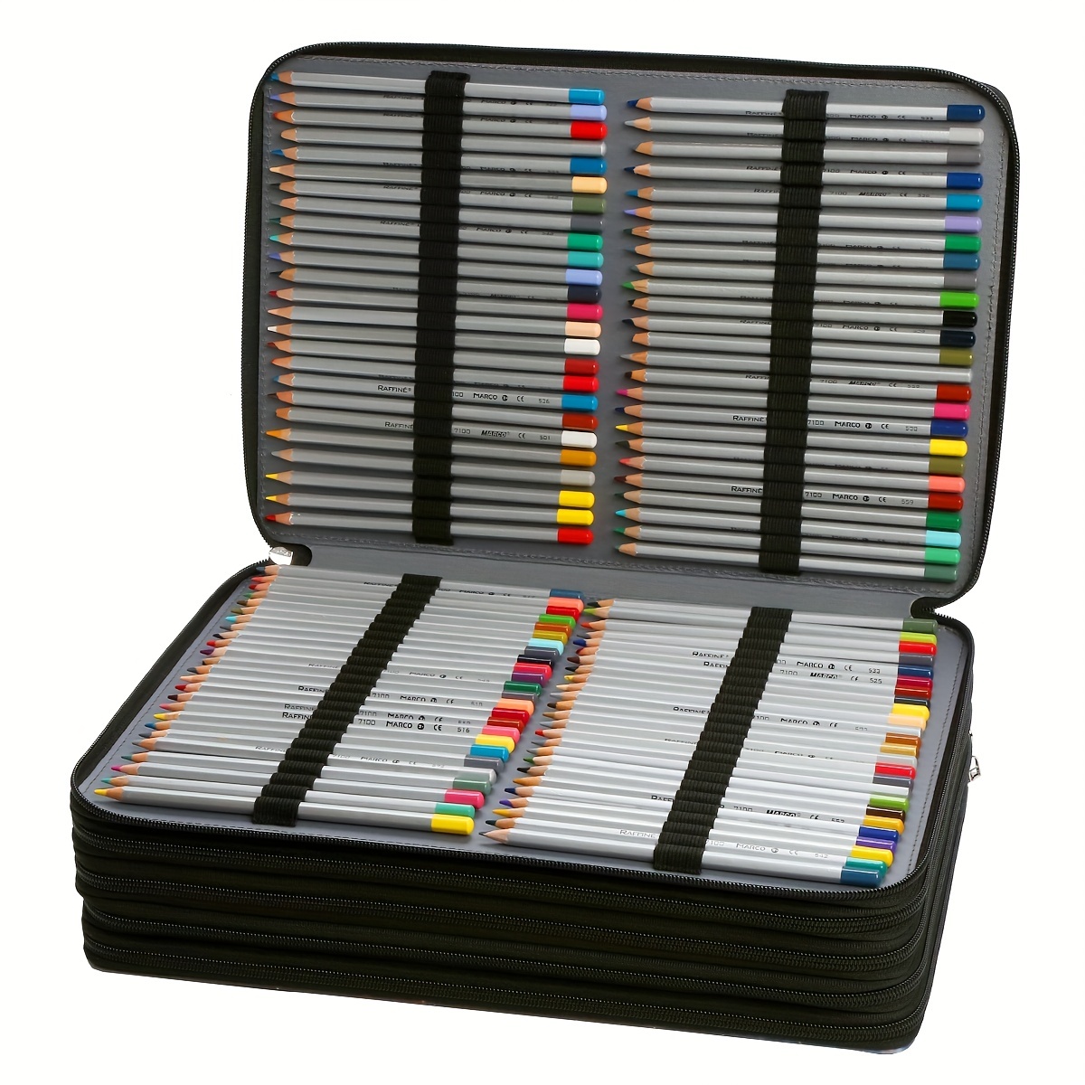  BTSKY 200 Slots Colored Pencil Organizer - Deluxe PU