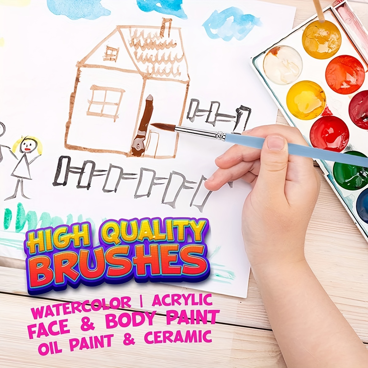 Professional Artist Paint Brush Set of 12 - Painting Brushes Kit for Kids, Adults Fabulous for Canvas, Watercolor & Fabric - for Beginners