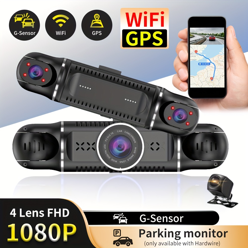 360 G300h 1296p Dash Cam Car Dash Camera Ips Screen App Wifi - Temu