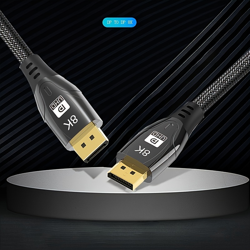 Câble DisplayPort 1.4, câble DP vers DP 8K @ 120Hz 4K @ 144Hz 2K @ 240Hz  Support 32.4Gbps, HDR, HDCP 2.2, FreeSync G-Sync., Tressé Display-Port 1.4  Cordon DP1.4 DP1.2 Compatible. - Temu Switzerland
