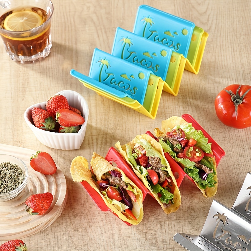 Colorful Taco Holder Premium Large Taco Tray Plates Pp Taco - Temu