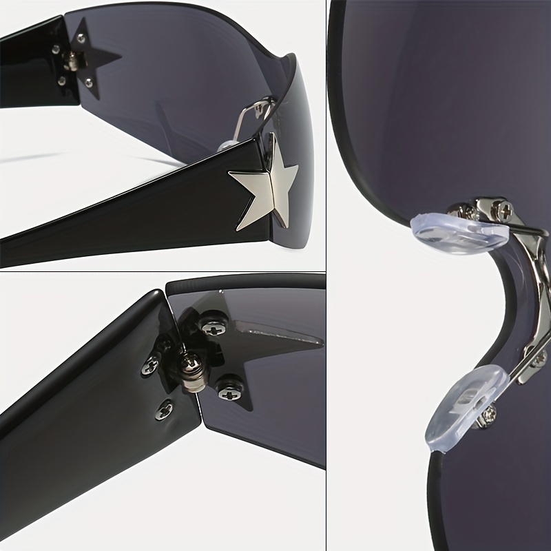 Y2K Oversized Frameless Shield Wrap Around Sunglasses