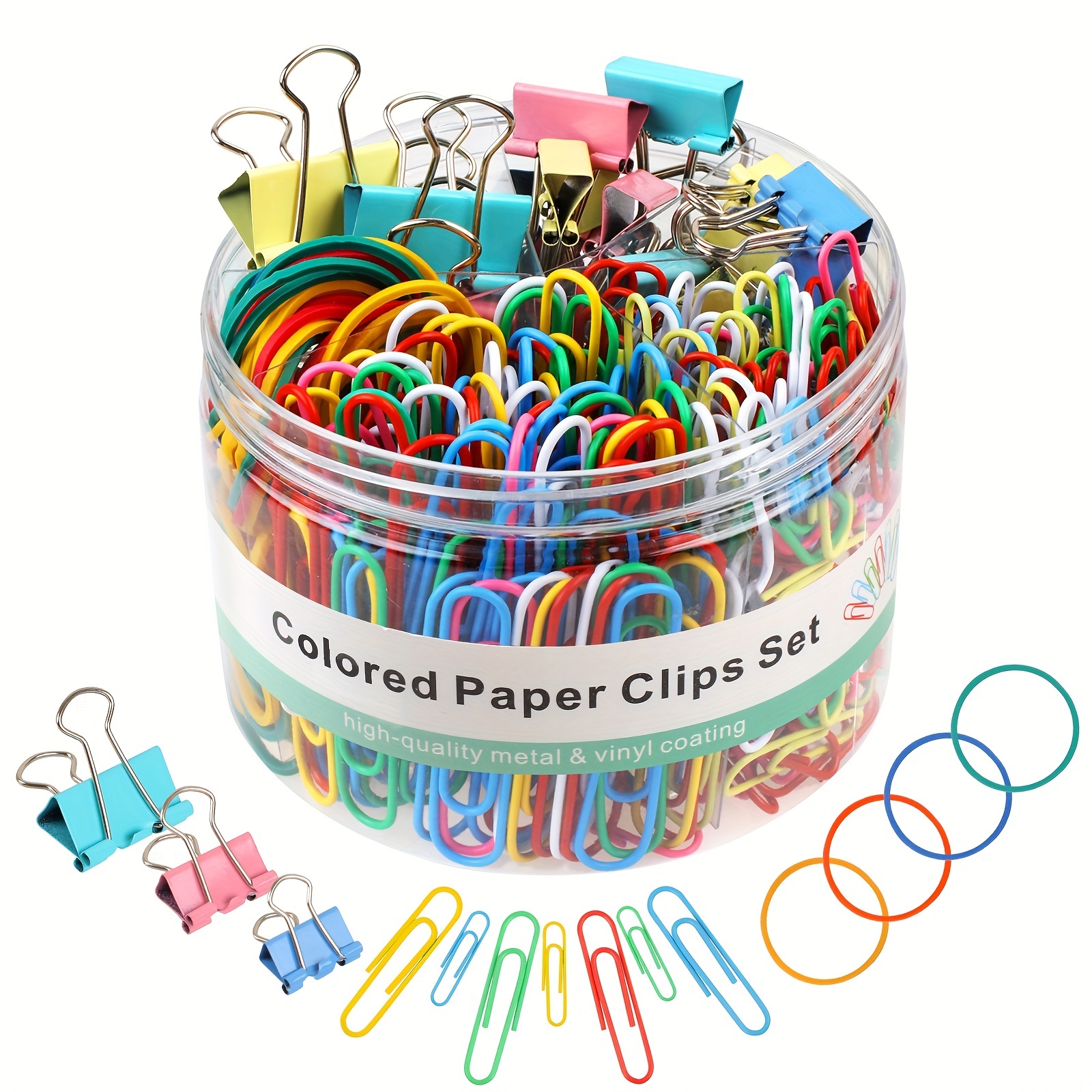 100 clips de papel, clips grandes de 2 pulgadas, clips de papel de colores  surtidos, 6 colores, clip para oficina, documentos, profesores y