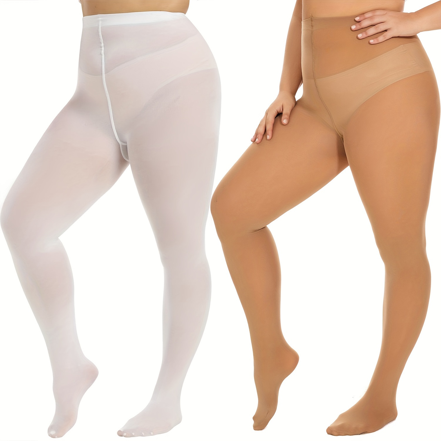 Plus Size Casual Pantyhose Xl 2xl Women's Plus 80d Semi - Temu Cyprus