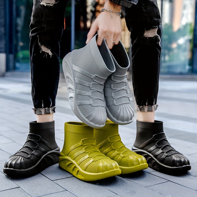 Mens Rain Boots Wear Resistant Waterproof Non Slip Rain Shoes
