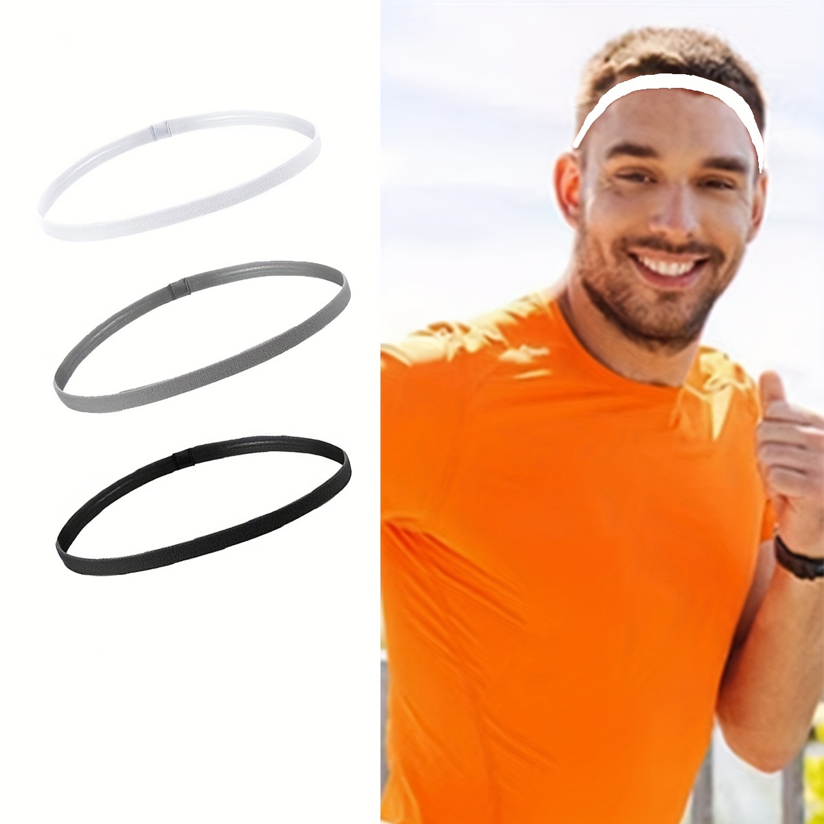 

3pcs Silicone Non-slip Solid Color Sports Hairband, Ideal Choice For Gifts