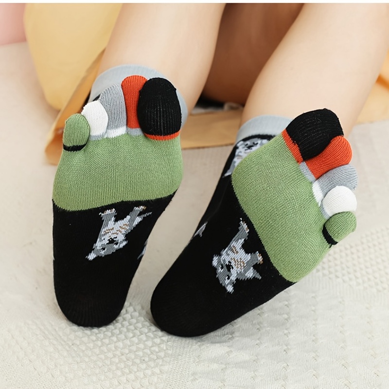 Calcetines con punta abierta, calcetines con cinco dedos de perro de  dibujos animados, calcetines con punta para mujer -  México
