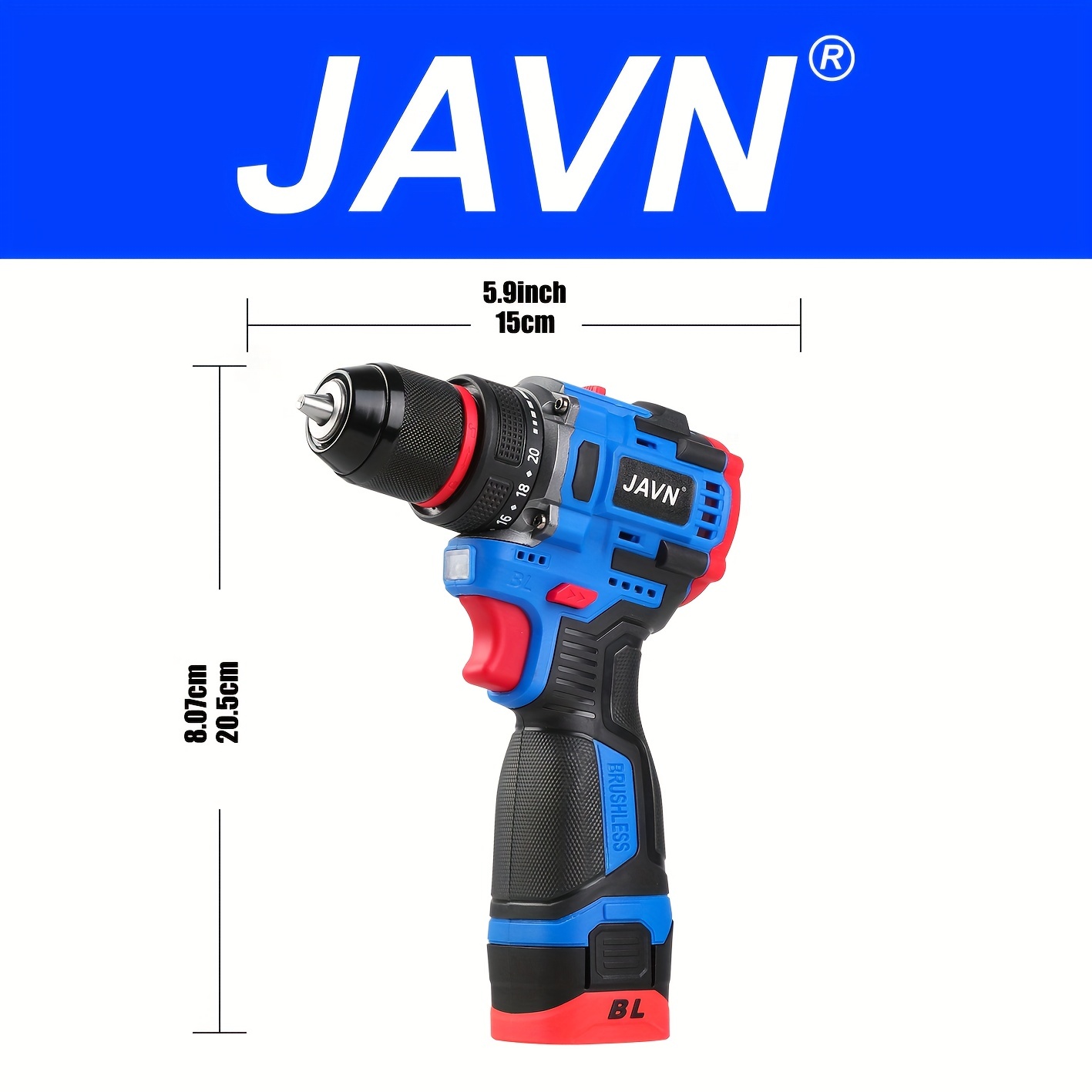 Javn 16v Brushless Cordless Mini Drill 50n.m Self locking - Temu