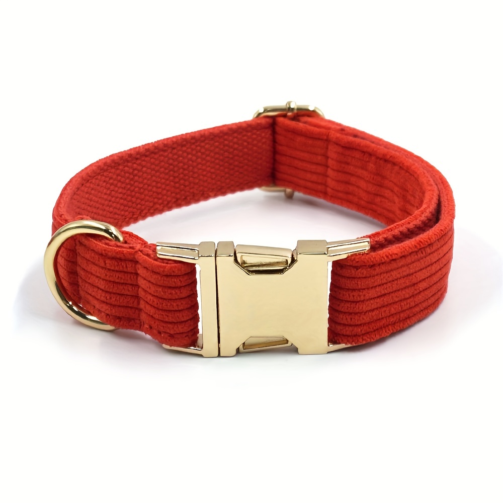 Personalized Corduroy Dog Collar with DIY Engraved Name
