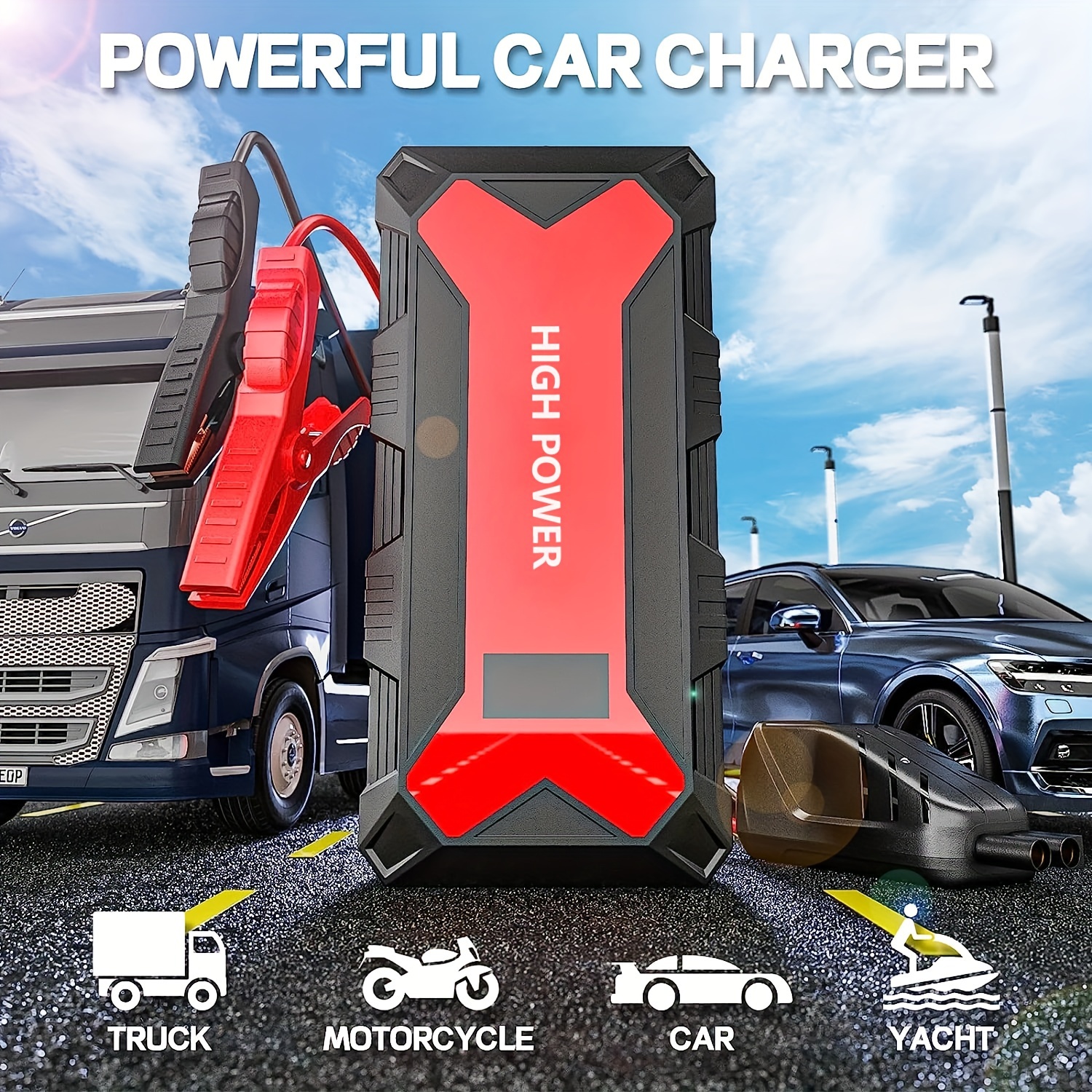 BR Hot Sale 12V Portable Mini Jump Starter Emergency Power Bank Car Battery  Booster Car Booster Starting Device Car Jump Starter