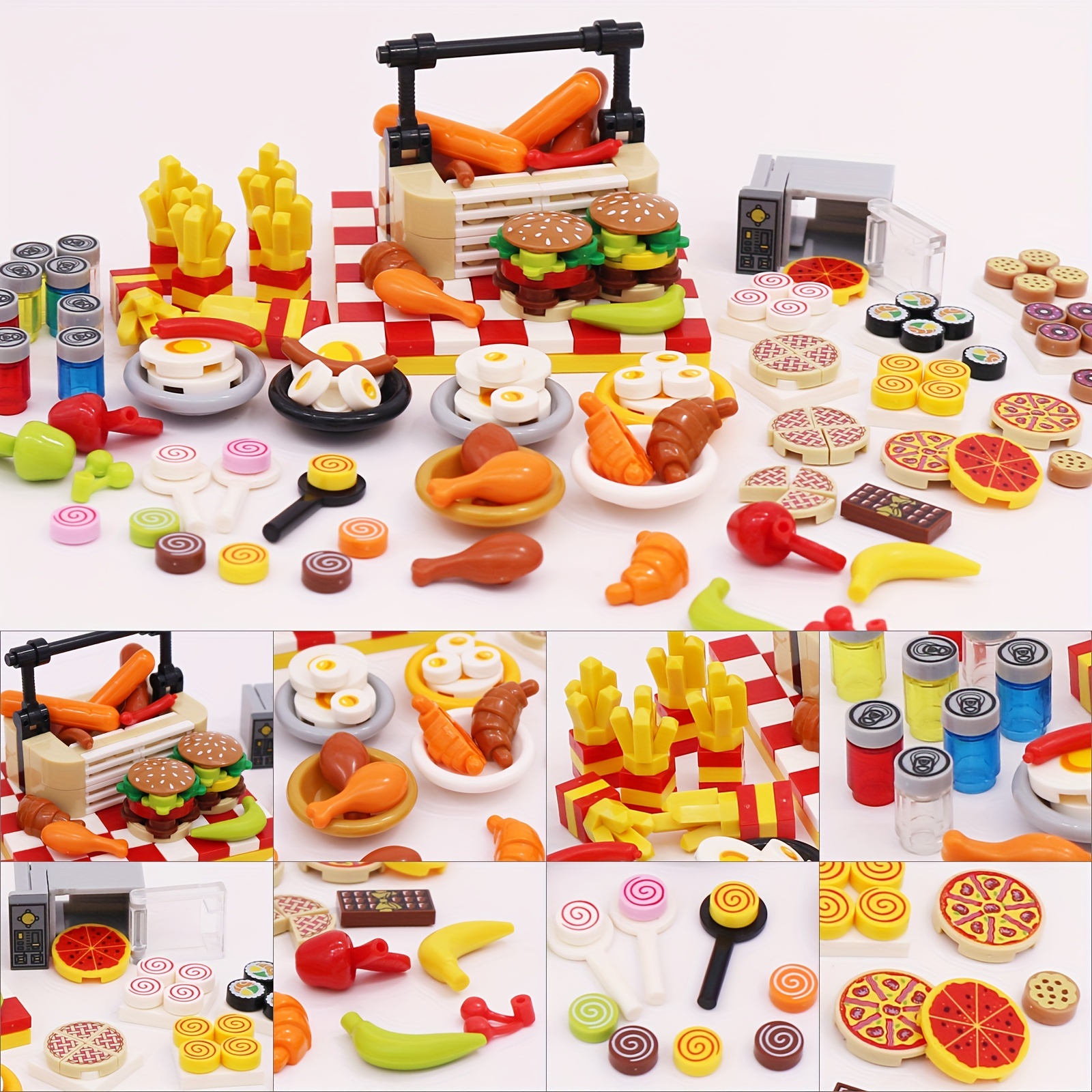  Kitchen Food Accessories Building Block Toy Brick