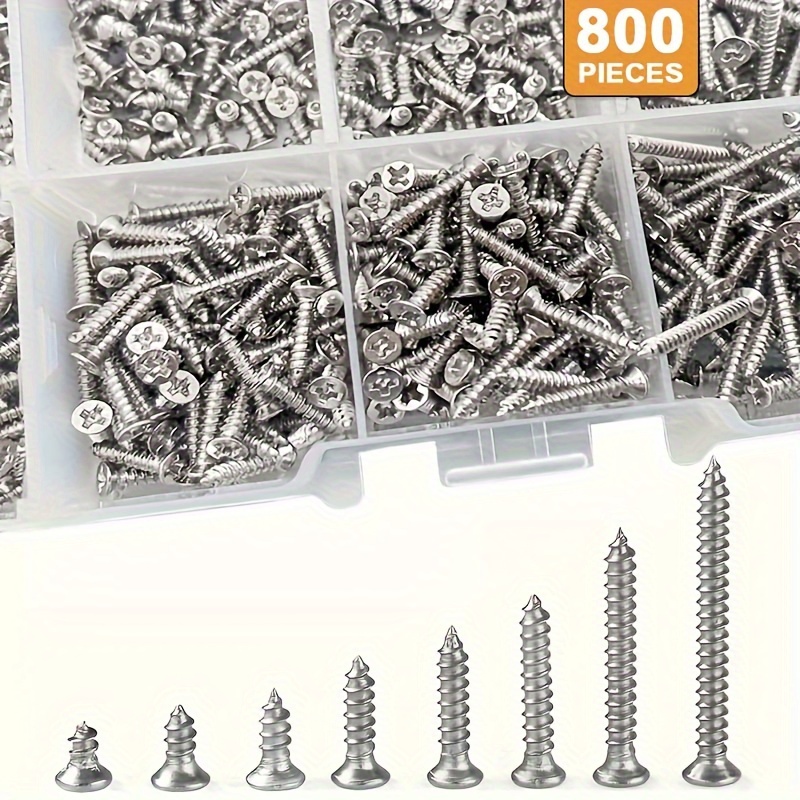 500/1000 Stück M2 Selbstschneidende Schrauben Sortiment Kit