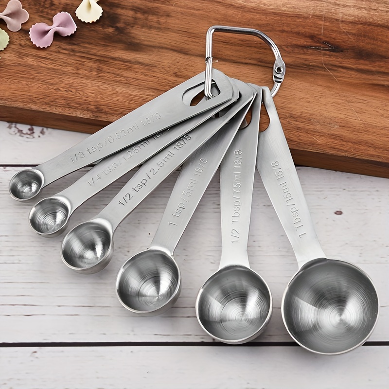Kitchen Baking Tools, Measuring Spoons Set, Stackable Stainless Steel Measuring  Spoons, Measuring Spoon, Small Tablespoon With Graduated For Dry And Liquid  Ingredient, Kitchen Utensils, Apartment Essentials, Back To School Supplies  - Temu