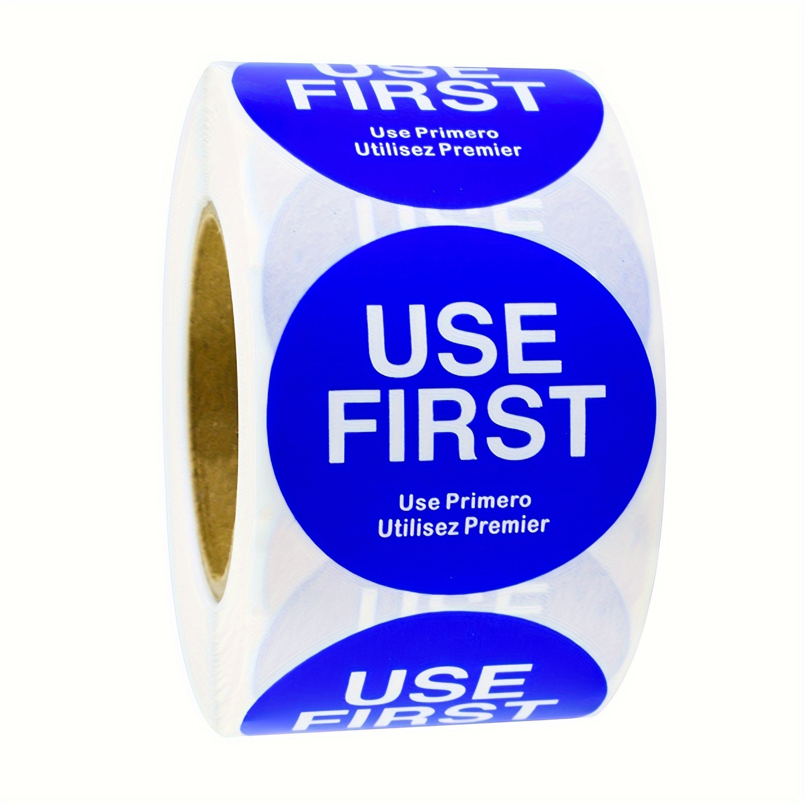 Spanish Stickers Hybsk Red"USE First" Trilingual Removable Label 1.5 Inch Total 500 Labels Per Roll (Red Hair Nets For Catering