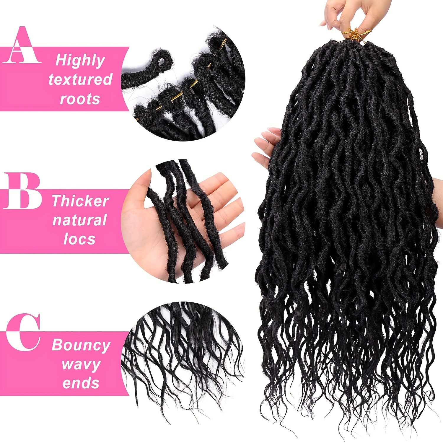 Goddess Faux Locs Crochet Hair Curly Ends Wavy Queen Locs - Temu Australia