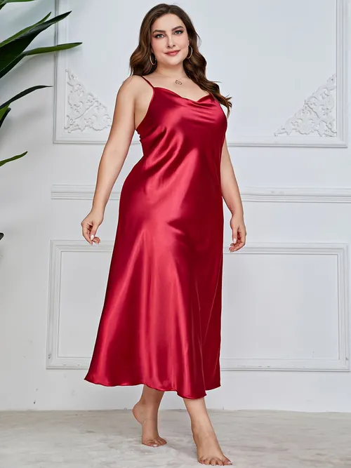 Womens Satin Nightgown Plus Size - Temu