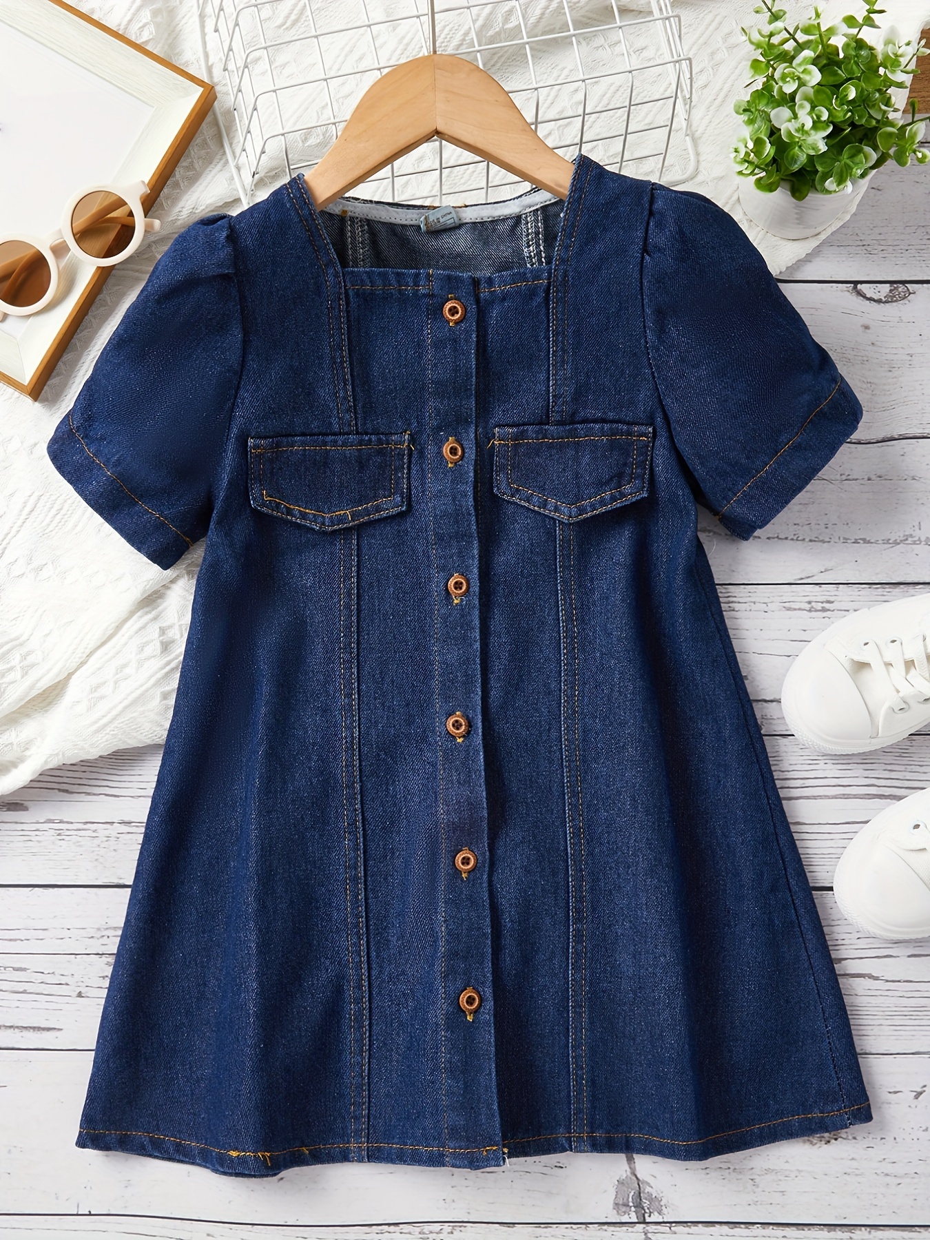 Jeans Dress For Girls - Temu