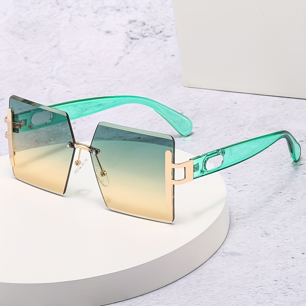 Oversized Square Frame Sunglasses Gradient Lens Glasses