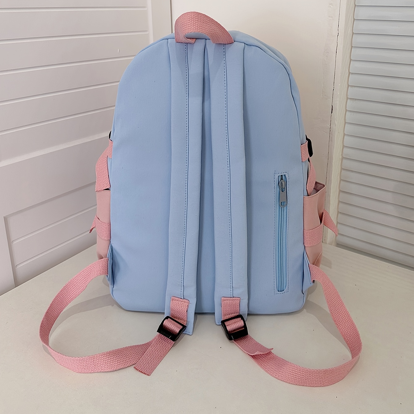 Simple Color Contrast Large Capacity Preppy Backpack, Nylon Lightweight  School Campus Daypack, Fashion Travel Commuter Bag - Temu Australia