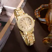 6pcs set womens watch luxury rhinestone quartz watch hiphop fashion analog wrist watch jewelry set gift for mom her details 5