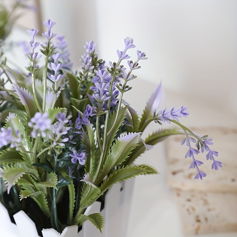 6 Pezzi Pianta Artificiale Verde Fiori Lavanda Finti Lavanda - Temu Italy