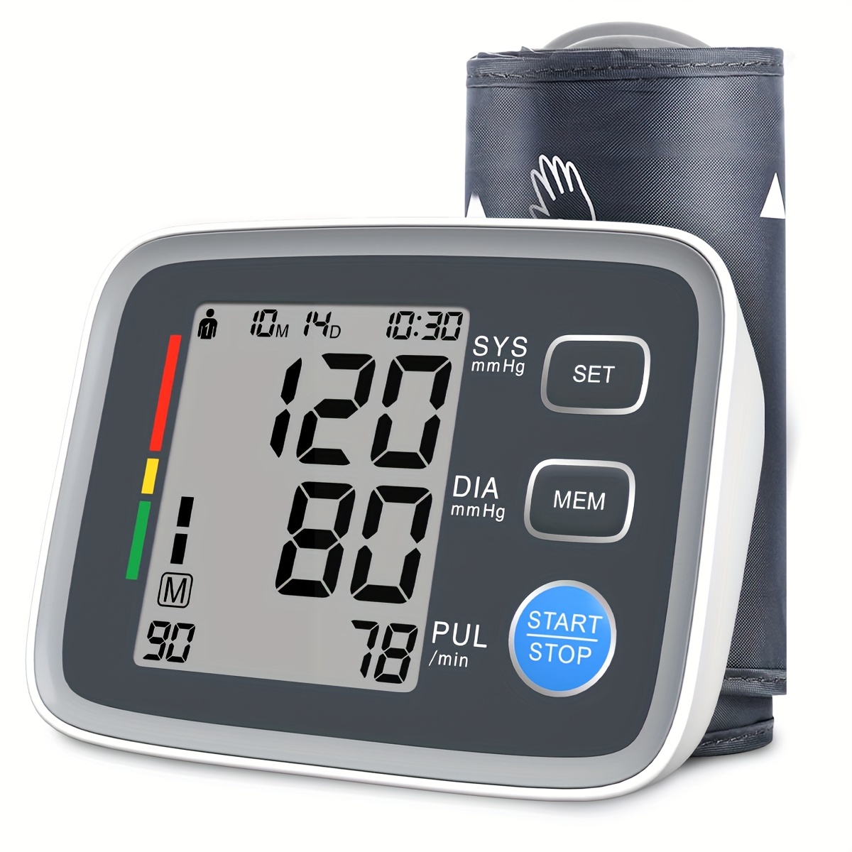 Home Blood Pressure Monitor, Automatic Upper Arm Cuff Digital Blood  Pressure Machine With Bp Cuff With Blood Pressure Cuff (battery Not  Included) - Temu
