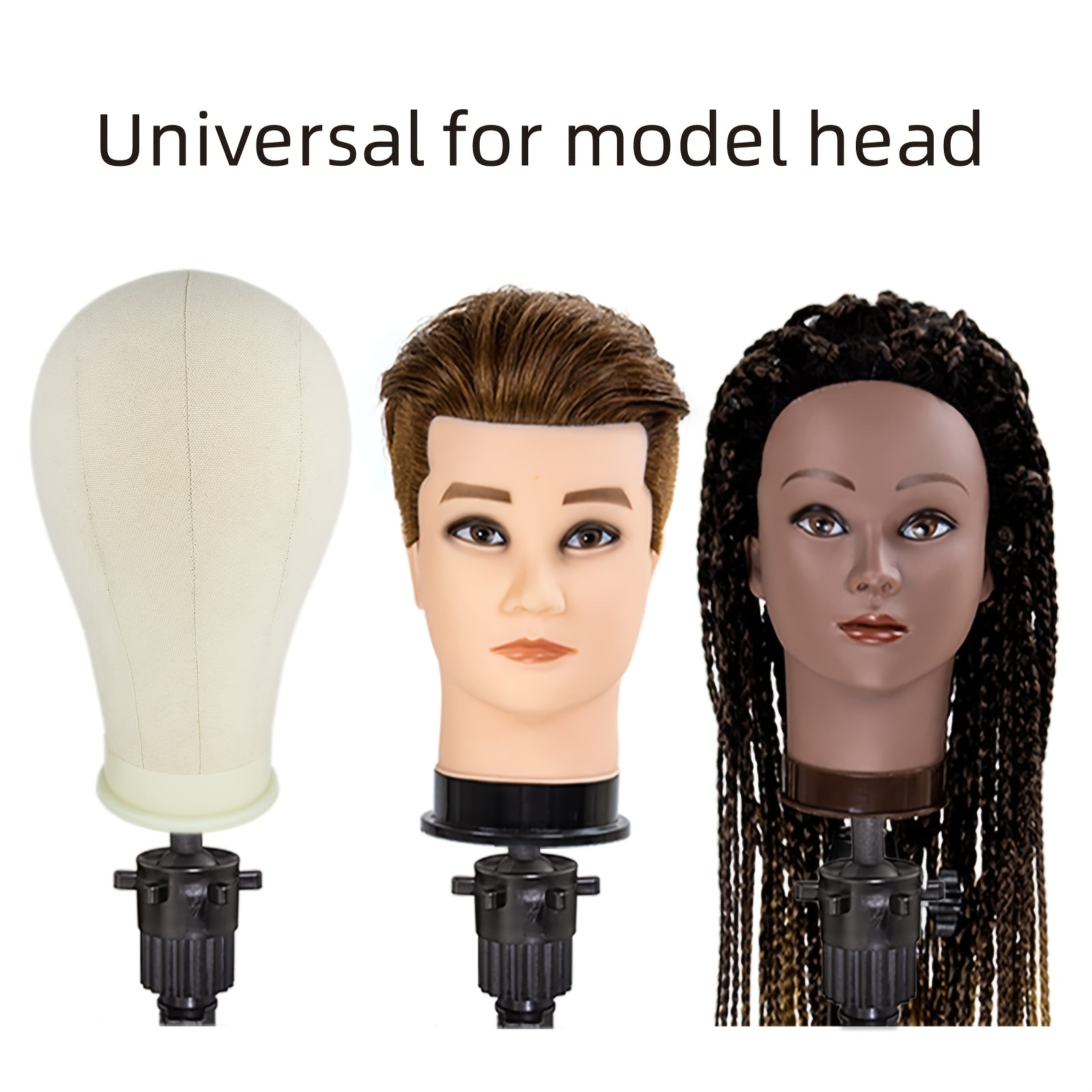 Mannequin Canvas Block Head Wig Stand Head And Wig Caps T Pins Thread With  Adjustable Mannequin Head Tripod Stand For Wig Making