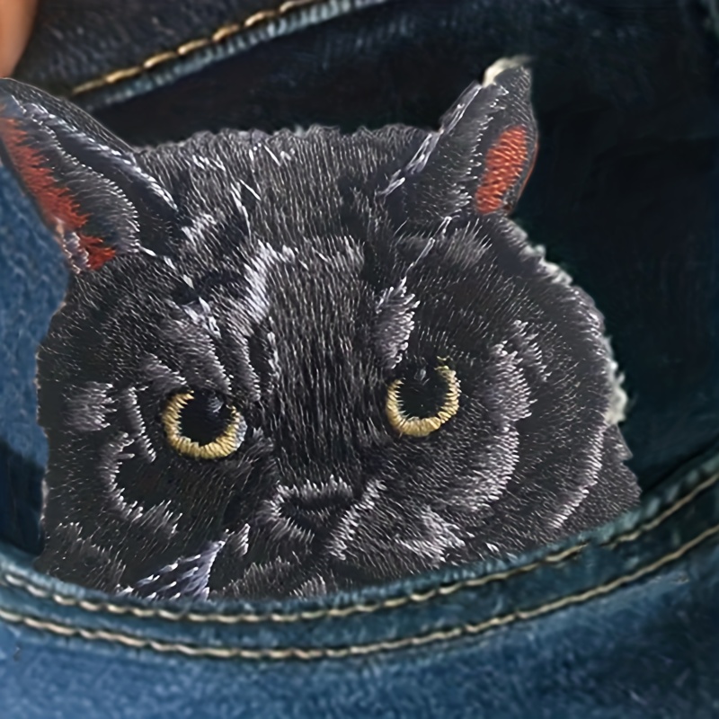 Iron On Patches for Clothing Repair, Cute Kitten Sew On Embroidery  Appliques for Women and Kids, Decoration Patches for Masks Bags Jeans  Jackets