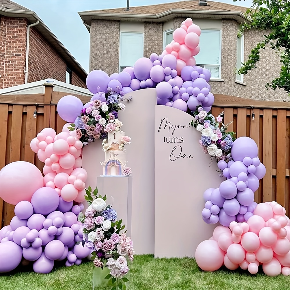 Arco De Globos Mini Chico Colores Pastel Rosa Celeste Lila