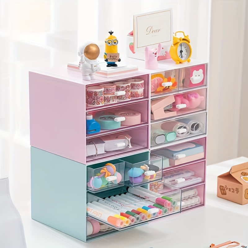 Drawer Type Cosmetic Storage Box Transparent Simple Large - Temu