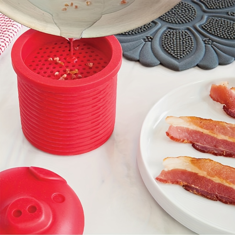 Creative Pig shaped Silicone Bacon Grease Container Oil - Temu