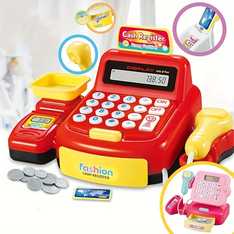 

Children's Cash Register Toys, Home Play Sound And Light Toys, Simulated Scanners Supermarket That Can Calculate