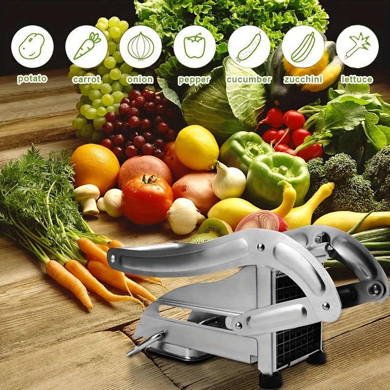 French Fry Cutter, Commercial Restaurant French Fry Cutter Stainless Steel Potato  Cutter Vegetable Potato Slicer With Suction Feet Cutter Potato Heavy Duty  Cutter For Potatoes Carrots Cucumbers - Temu