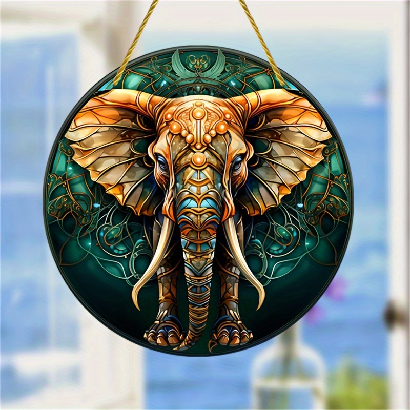 1pc Segno Sospeso Acrilico Rotondo Elefante Decorazione - Temu Italy