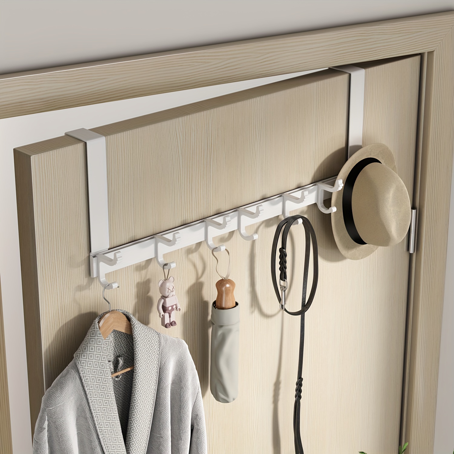 Door Towel Rack Towel Holder Hooks Door Back Hook Coat Key - Temu