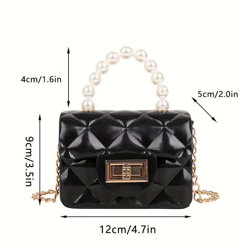 Waterproof Argyle Embossed Shoulder Bag Solid Mini Handbag