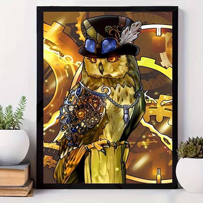 5d Diy Diamond Painting Owl Pattern Full Diamond Painting - Temu