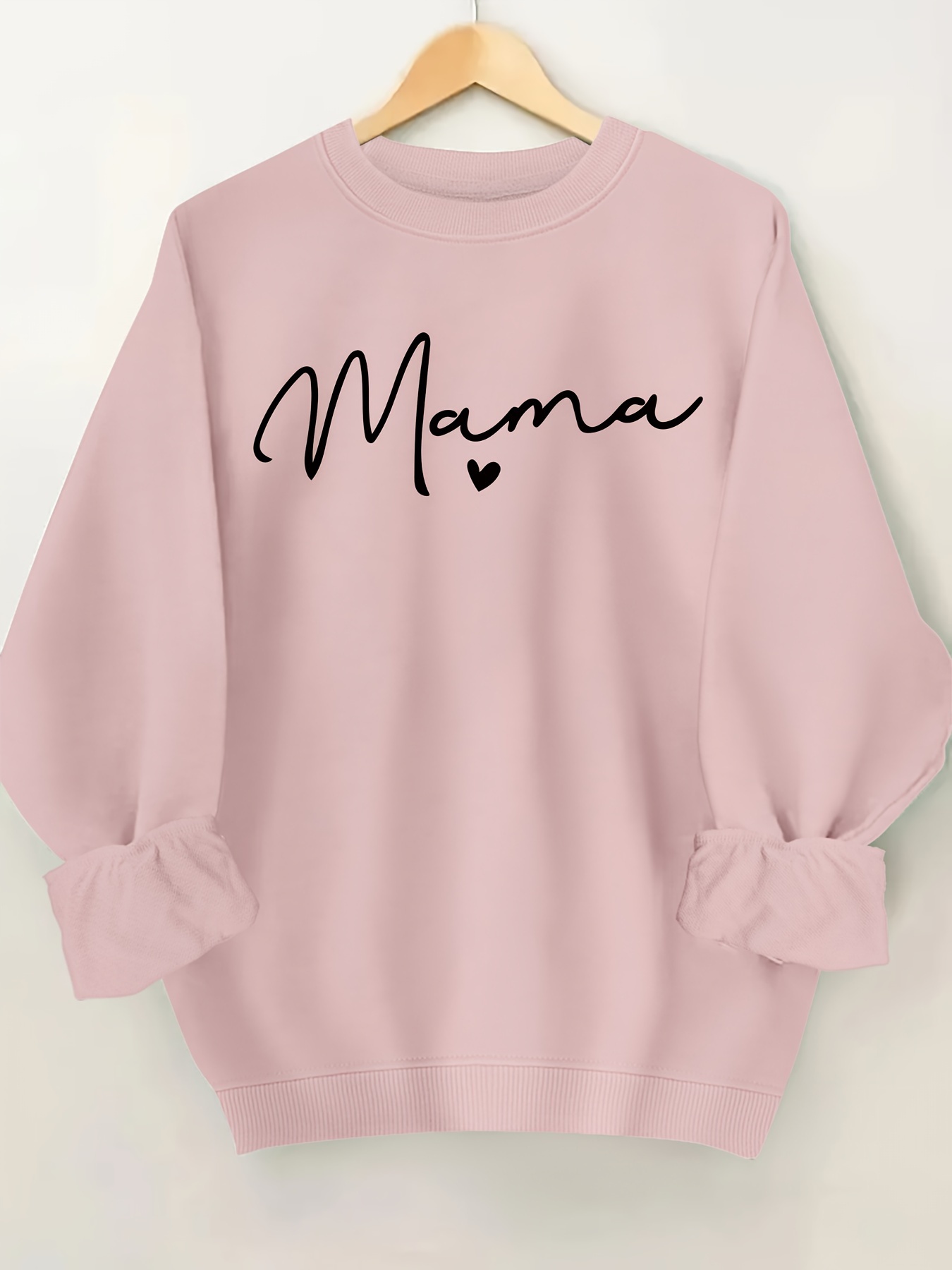 Plus Size Mama Letter Print Sweatshirt Casual Long Sleeve Temu