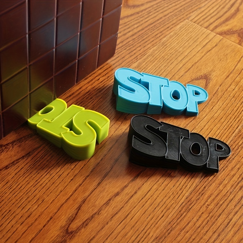 

1pc Silicone Door Stopper Baby Safety "stop" Letters Modelling Children Exit Wind Gate Bottom Gate Resistance