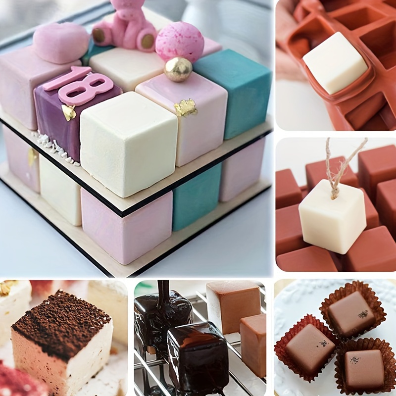 1pc 15-cavity Square Shaped Silicone Mold For DIY Chocolate, Candy